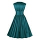 thumbnail image 3 of Vestido de mujer sin mangas con cuello en V retro de color sólido de cintura alta con botones Fridja  hj4389, 3 of 3