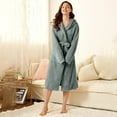 thumbnail image 6 of Afdoent Robes For Women Double Pocket Hooded Flannel Bathrobe Soft And Warm Double Faced Velvet Bathrobe Pajamas And Home Wear Sleepwear, 6 of 9