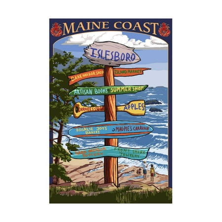 Islesboro, Maine - Sign Destinations - Version 3 Print Wall Art By Lantern