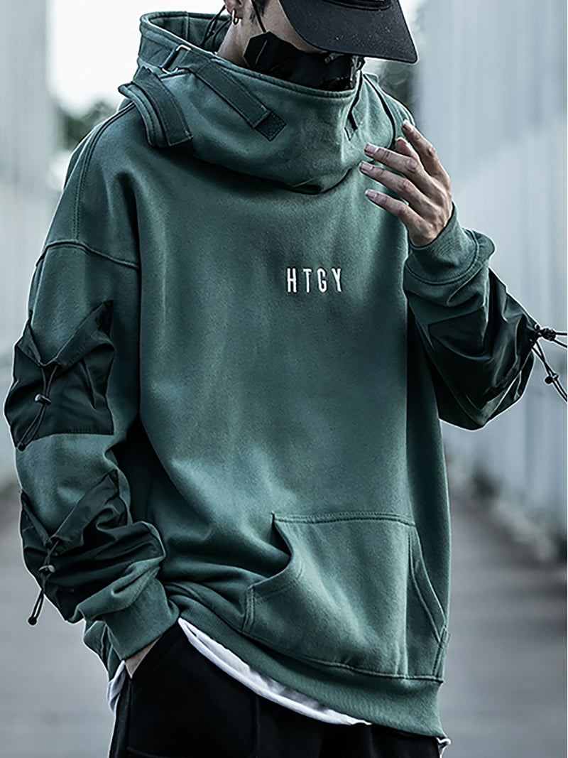 NIEPCE INC Streetwear Techwear Kanji Embroidery Turtleneck Hoodie