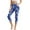 Blue-Camouflage, variant on HELLHERO Marbled Printed Capri Leggings for Women Tummy Control Yoga Leggings Athletic Yoga Pants Capris with Pockets, L