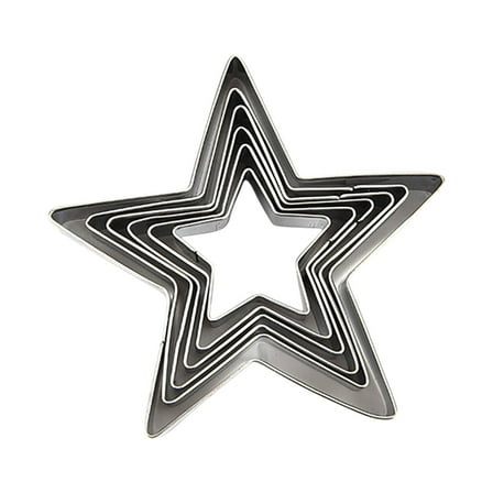 Star Shape Cookie Cutters, 6 Pcs Star Stainless Steel Bakeware Cutters for Baking Molds Set