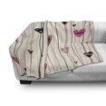thumbnail image 3 of Valentines Day Soft Flannel Fleece Blanket, Hearts in Various Shapes and Sizes with Doodle Lines Love Themed Image, Cozy Plush for Indoor and Outdoor Use, 50" x 70", Black Coral Pink, by Ambesonne, 3 of 6