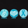 thumbnail image 3 of CafePress - Peace Love Teal Hope Women's Classic T Shirt - Women's Traditional Fit Dark T-Shirt, 3 of 4