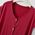 thumbnail image 7 of Wyobmus Women's Button Down Tank Tops Sleeveless Crew Neck Open Front Crop Vest Summer Going Out Y2K Clothes Burgundy, 7 of 7