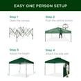 thumbnail image 4 of Best Choice Products 10x10ft Easy Setup Pop Up Canopy, Portable Tent w/ Side Wall, 1-Button Push, Case - Forest Green, 4 of 9