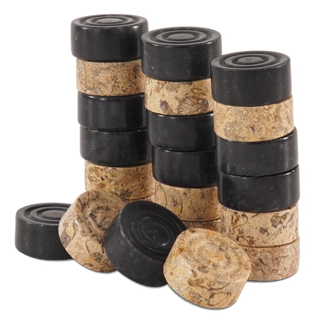 Set de figuras a cuadros Radicaln Marble Black y Coral de 3 cm