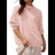 thumbnail image 3 of Sudadera de Gran Tamaño para Mujer, Estilo Informal, Cuello Redondo, Larga, Cómoda. Rosa XL, 3 of 10