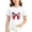 E339-White, variant on Girls Fashion Independence Day Print Short Sleeve T Shirt, Casual Crewneck Summer Soft Top for 3-15 Years