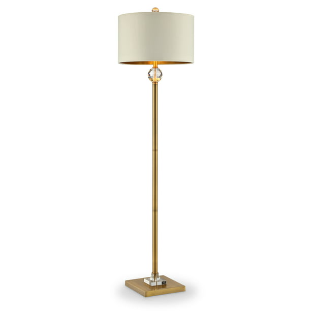 63 25 In Perspicio Solid Crystal Orb, Mainstays 72 Combo Floor Lamp With Adjustable Reading Gold