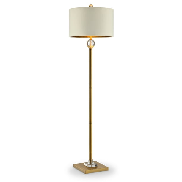 63 25 In Perspicio Solid Crystal Orb Gold Column Floor Lamp Com 63 25 In Perspicio Solid Crystal Orb, Mainstays 72 Combo Floor Lamp With Adjustable Reading Gold