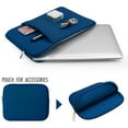 thumbnail image 3 of RAINYEAR 15 Inch Laptop Sleeve Protective Case Soft Cover Computer Bag with Front Pocket & Accessories Pouch,Compatible with 15.4 MacBook Pro Specially for 15.4” New Model A1707 A1990(Navy Blue), 3 of 7