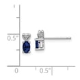 thumbnail image 4 of Sterling Silver Rhodium-plated Created Sapphire & Diam. Earrings QBE23SEP, 4 of 4