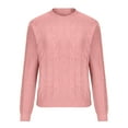 thumbnail image 6 of Lovskoo Women's Solid Color Sweater Round Neck Solid Color Knitwear Top Vintage Dough Twists Pullover Sweater Pink, 6 of 7