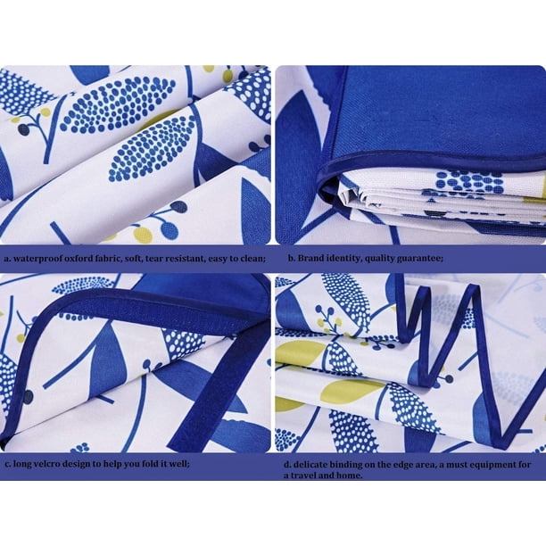 Grand Tapis De Pique-nique Imperméable - Bande Bleues - Oxford + PVC - Voyage Camping