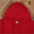 thumbnail image 5 of YONGHS Kids Boys Girls Long Sleeve Hoodie Drawstring Sweatshirt Top with Pocket Activewear Red 11-12, 5 of 7