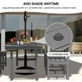 thumbnail image 5 of KINGYES 6 Piece Patio Dining Set, HDPE Outdoor Table and Chairs with Bench, Gray, 5 of 12