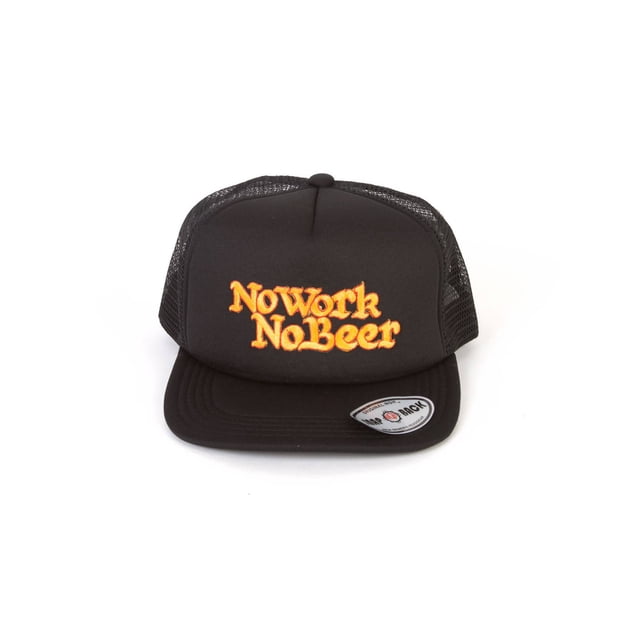 No Work No Beer Trucker Hat - Orange Font