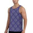 thumbnail image 2 of Fotbe Lavender Flowers Pattern Men's Quick Dry Workout Tank Top Gym Muscle Tee Fitness Bodybuilding Sleeveless T Shirt Breathable Workout Shirt-Medium, 2 of 9