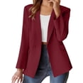 thumbnail image 5 of Women's 2025 Fall Winter Office Blazer, Notch Lapel Slim Fit Open Front Jacket, Business Casual Work Suit for Women, Tailored Career Blazer with Pockets, Professional Long Sleeve Coat Red S, 5 of 10