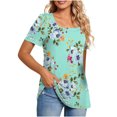 thumbnail image 1 of Camisetas informales de verano para mujer, cuello cuadrado, manga corta, túnica, blusas sueltas y cómodas OAVQHLG3B Store  lin121212, 1 of 4