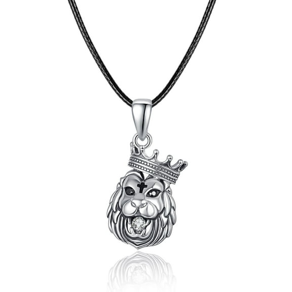 AOVEAO Lion Pendant Necklace 925 Sterling Silver Necklaces for Women Men Jewelry Birthday Gift for Son