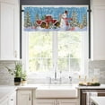 thumbnail image 3 of Christmas Snowman Kitchen Curtains and Valances Set, Xmas Tree Snowflake Winter Truck Blue Rod Pocket Window Valance 18 Inch Window Curtain Panels for Living Room Bedroom Laundry, 27.5x36in, 3 Pieces, 3 of 7
