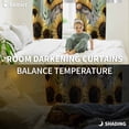 thumbnail image 3 of Fsddascl Yellow Dwarf Blackout Curtains for Bedroom/Living Room, Thermal Insulated Kitchen Curtains, Sunflower Bee Retro Green White Plaid Grommet Darkening Window Treatment Drapes 27.5"x39"x2, 3 of 6