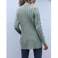 thumbnail image 4 of IFJIM Womens Cable Knit Cardigan Sweaters Long Sleeve Open Front Outwear with Pockets Sage M, 4 of 5