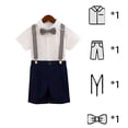 thumbnail image 2 of LYMAYTER Baby Boys Formal Suit Short Shirt Bowtie Suspender Shorts Summer Beach Wedding Graduation Outfit‌, 2 of 8