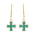 thumbnail image 4 of Athra Turquoise Cross Drop Earrings in Gold Plated Silver, 4 of 4