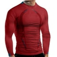 thumbnail image 1 of Male Autumn And Winter High Elasticity Breathable Sports Tight Long Sleeve Pattern Print Quick Dry Fitness Top, 1 of 5
