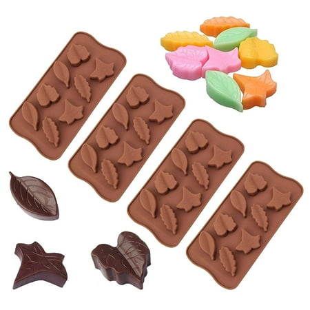 4 pack Leaf leaves Silicone FALL Handmade Thanksgiving Soap weed Mold Chocolate, 4 X Leaf Silicone mold By Wang Tong (The Best Way To Make Weed Brownies)