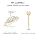 thumbnail image 6 of Rosec Jewels Womens Certified Moissanite Engagement Ring, 6 mm Round, D Color VS1 Clarity, 18K Yellow Gold, US 12.50, 6 of 9