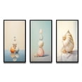 thumbnail image 2 of Designart "Seashell symmetryd Minimalist Gems II" Animals Framed Wall Art Set Of 3 - Beige Seashell Frame Canvas Set For Living Room Decor, 2 of 7