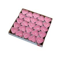 Tea Lights Candles Set - 50 Pcs Heart Shaped Tealight Candles Smokeless Tea Candle Unscented Soy Candle for Dating, Weddings, Anniversaries