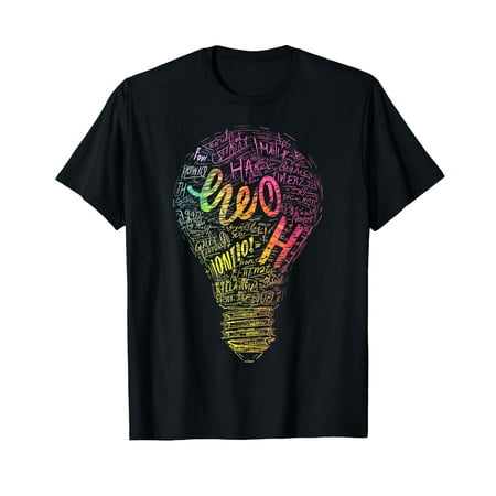 

Light Bulb Abstract Colorful Art Text Graphic T-Shirt