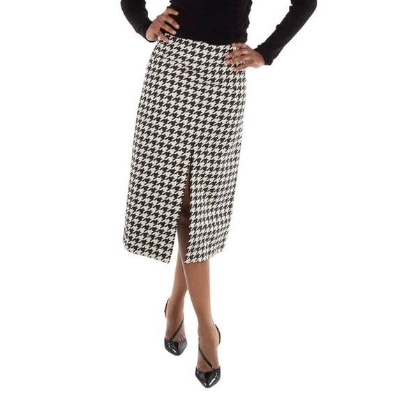 Burberry Houndstooth Pattern Midi Skirt, Brand Size 4 ( US Size 2 )