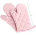 thumbnail image 2 of 2 PCS Guantes De Cocina Guantes De Horno Resistentes Al Calor De Poliéster Y Algodón Para Barbacoa De Microondas - Rosa, 2 of 4