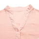 thumbnail image 4 of Nuevas mujeres ocasionales blusa suelta de lino de algodón con cuello en v bolsillos de manga larga Abanopi Rosa L, 4 of 7