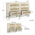Ameriwood Home Lennon 6 Drawer Dresser, Ivory Oak and Faux Rattan