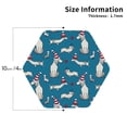 thumbnail image 3 of Pofeuu Festive Dachshund Fun Print Leather Coasters Set of 6, Round Cups Mugs Mat Pad for Home Kitchen Heat Resistant Drink Coasters,Hexagon, 3 of 7