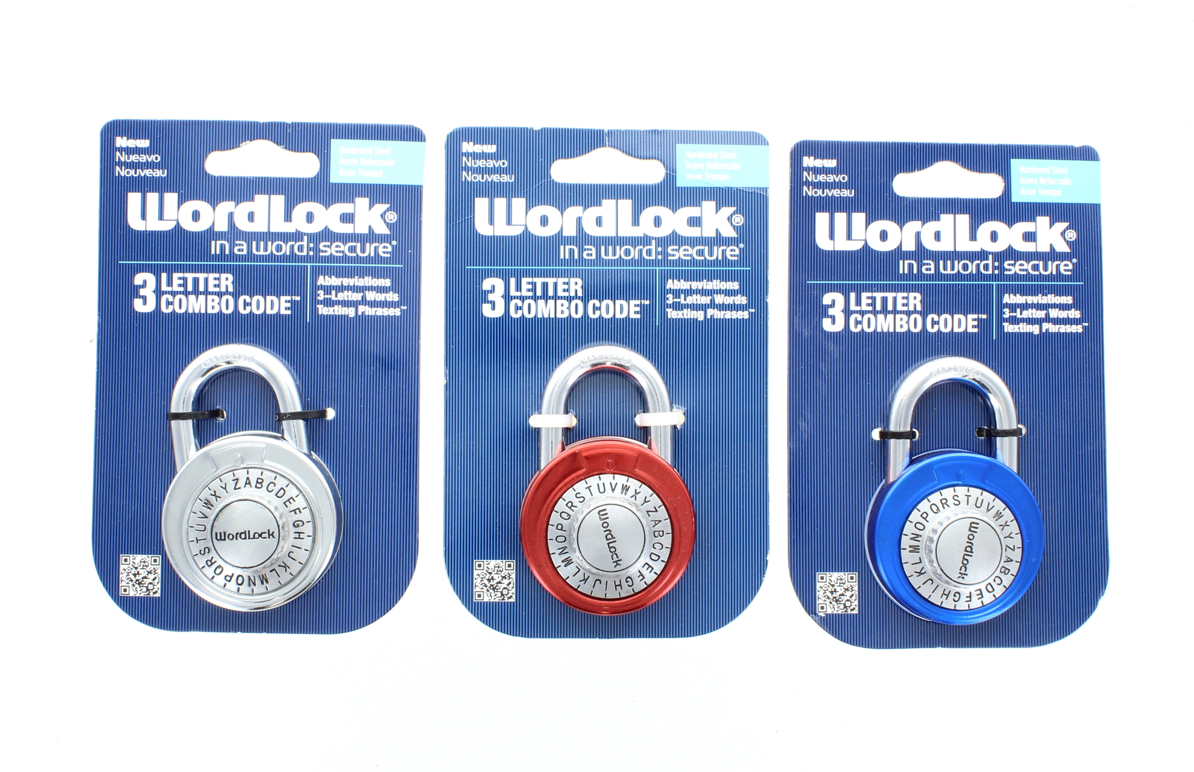 Wordlock 3 Letter Combination Lock Code Steel Standard Size Padlock Set