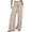 Beige, variant on Travel Pants Women,Women Classic Fall Plus Size Wide Legged Trouser Ladies Breathable Travel Hi Waist Solid Loose Fitting Flairy Linen Trouser,Hiking Pants Women(Size:2XL)