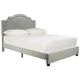 thumbnail image 3 of SAFAVIEH Theron Modern Elegant Upholstered Bed Frame with Nail Heads, Full, Pewter, 3 of 8