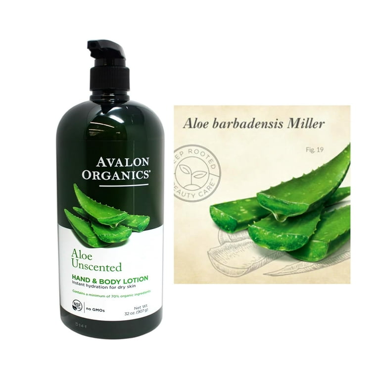 Avalon Organics Hand & Body Lotion, Aloe Unscented, Hydrating