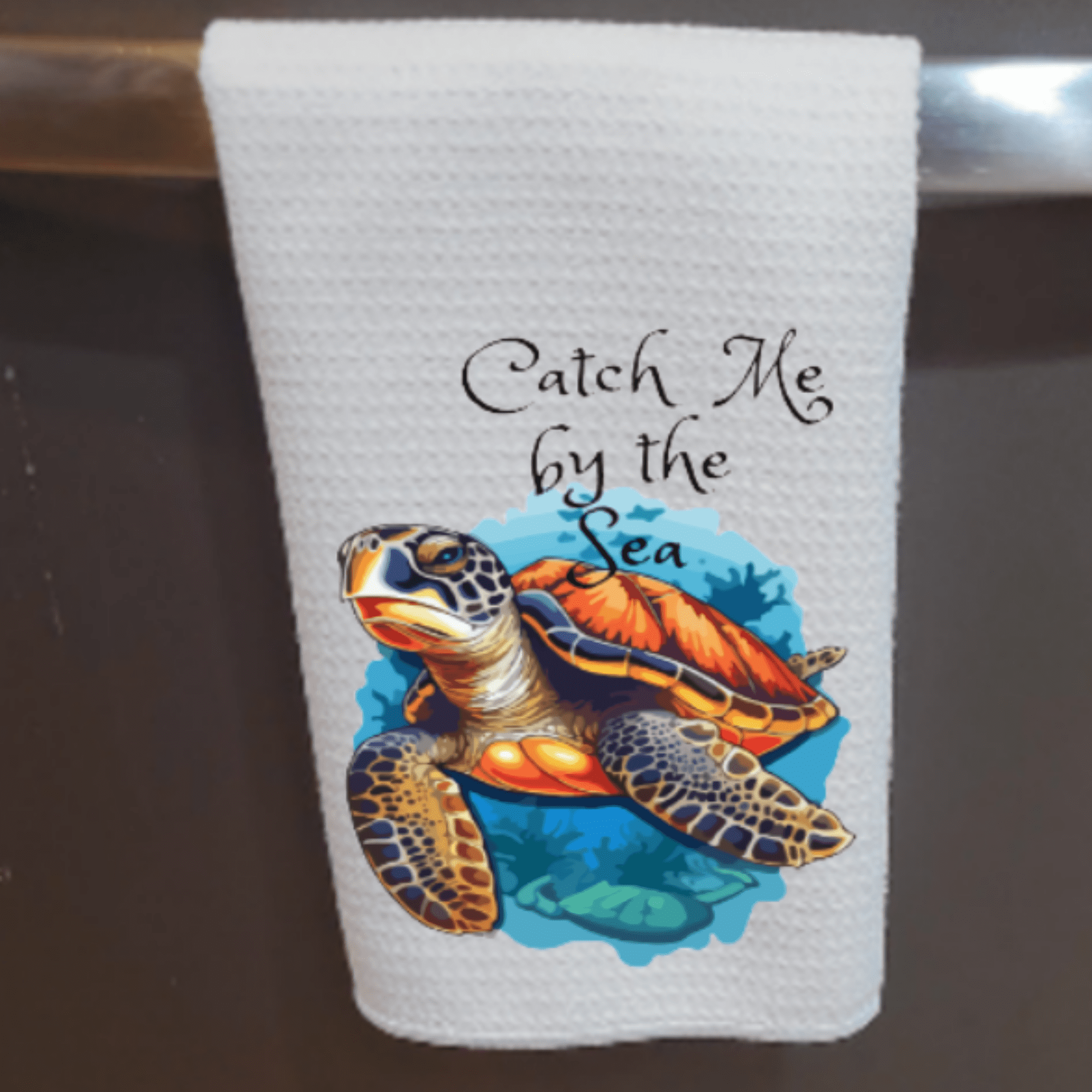 Versatility Dish Towel Set Catch Me by the Sea Turtle Kitchen Decor - 16x24 inch