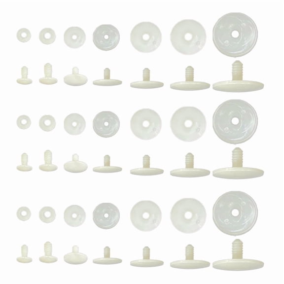 70 Set Plastic Animal Body Joints, 7 Size White Doll Joints for Dolls Bear Making Limbs DIY Crafts
