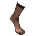 thumbnail image 7 of 3-Pack Mens Mid Calf Sheer Silk Nylon Dress Socks (Brown (Style 2)), 7 of 7