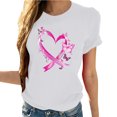 thumbnail image 2 of Odbmxy Summer T-Shirts Women Breast Cancer Short Sleeve Women's Tops Holiday Graphic Loose Funny Casual White Tops, 2 of 4